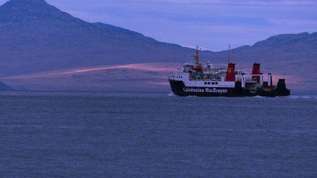 Islay ferry with Jura in the distance