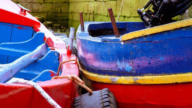 Colourful Galway boats