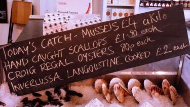 Fresh seafood on Mull