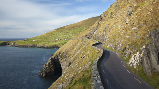 Coast road at Slea Head, Dingle Peninsula, County Kerry, Ireland.