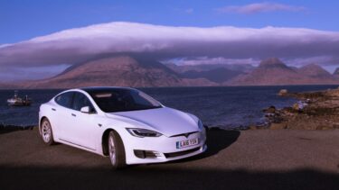 Whitecar Tesla on the Isle of Skye