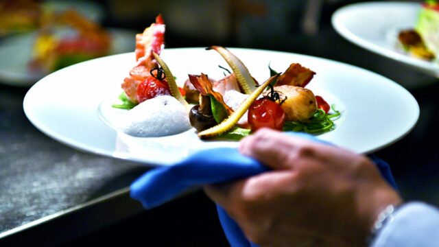 Sample exquisite cuisine on board
