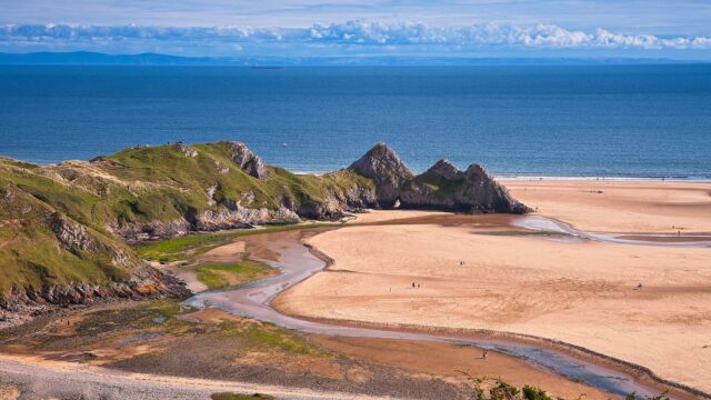 The three cliffs bay in Wales.