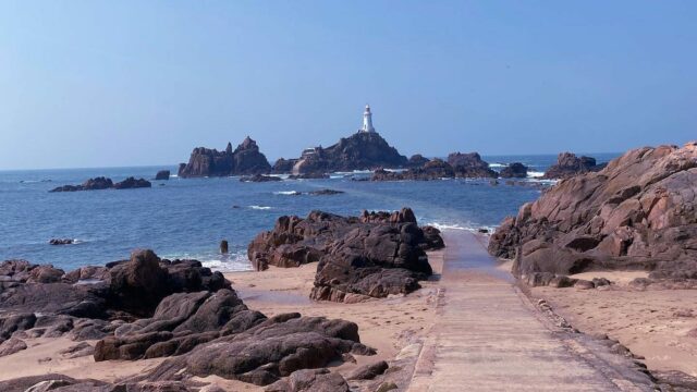 La Corbiere Lighthouse on Jersey, Channel Islands