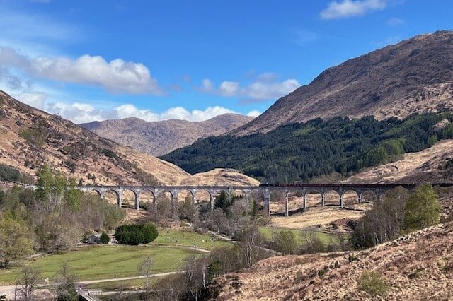 The Jacobite Steam Train travelling on the Glenfinnan Viaduct on the West Highland Line