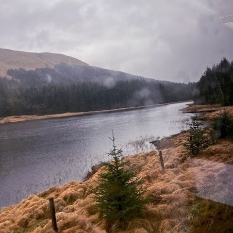 Views from the train window whilst travelling on the West Highland Line