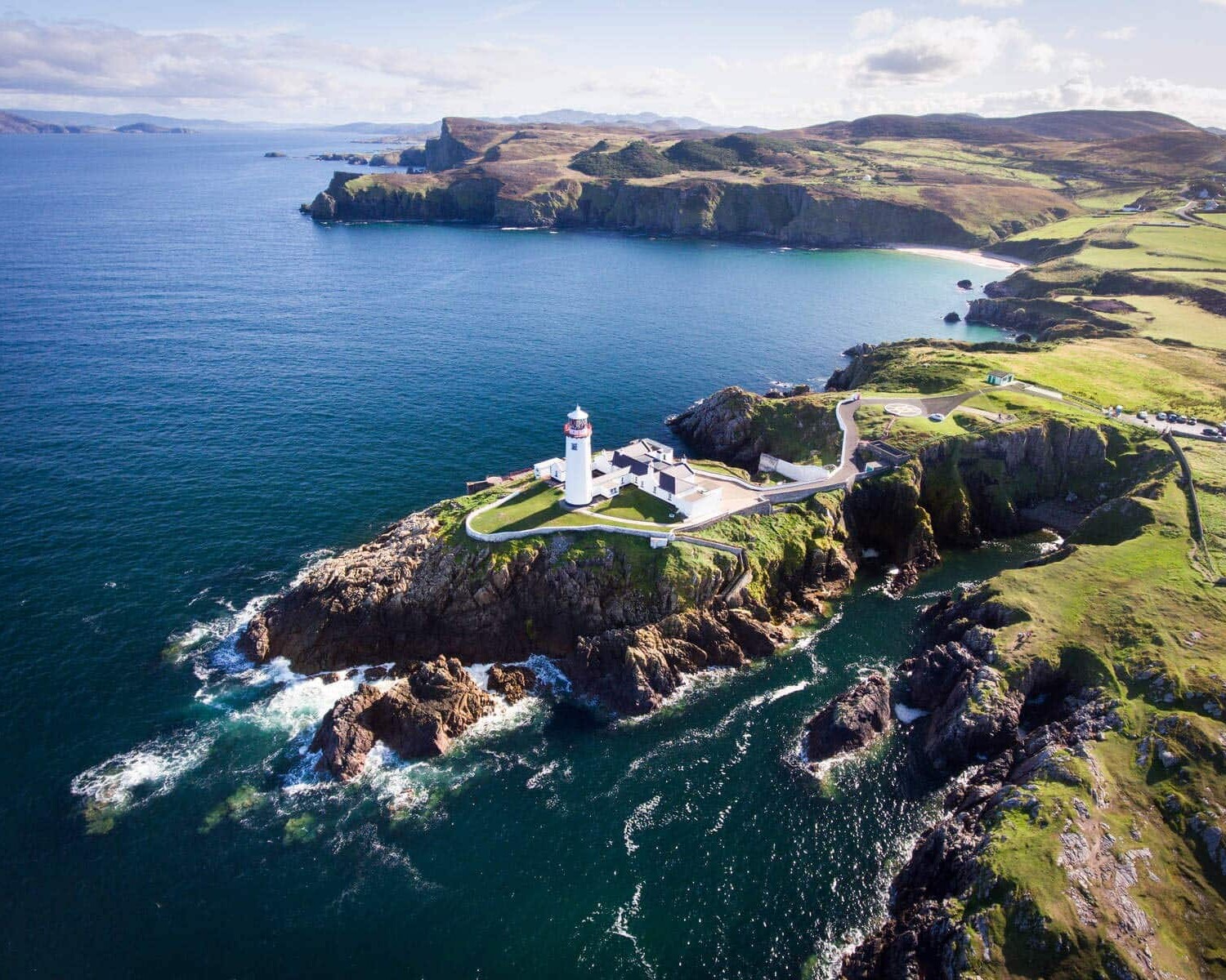 Fanad Head Lighthouse on the Fanad Peninsula in Co. Donegal, Ireland.