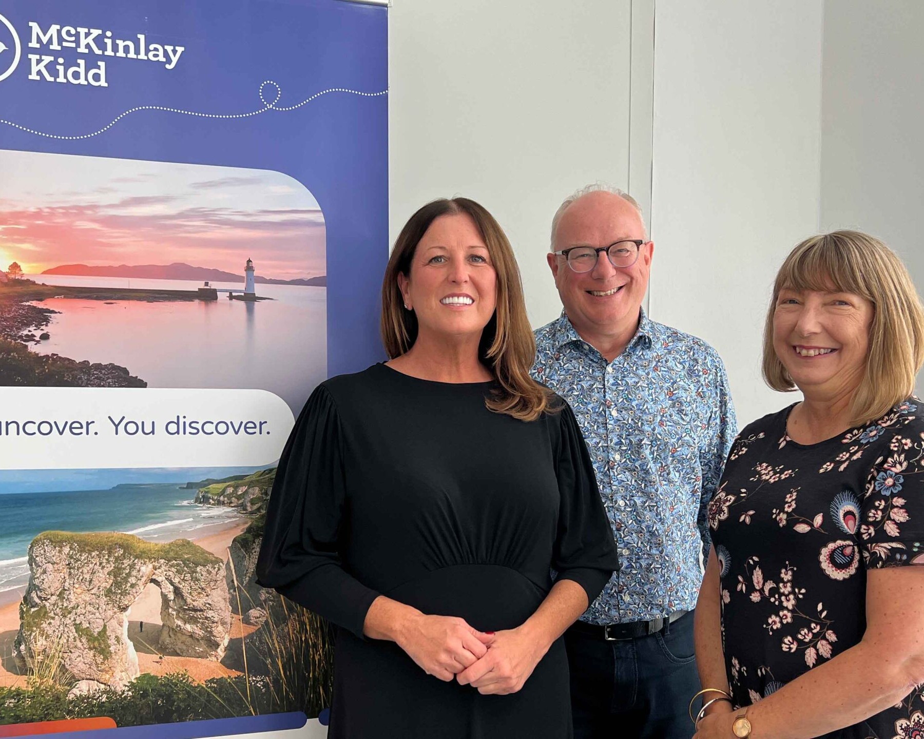McKinlay Kidd Co-founders Robert Kidd and Heather McKinlay with newly appointed Managing Director, Zoe Davidson.