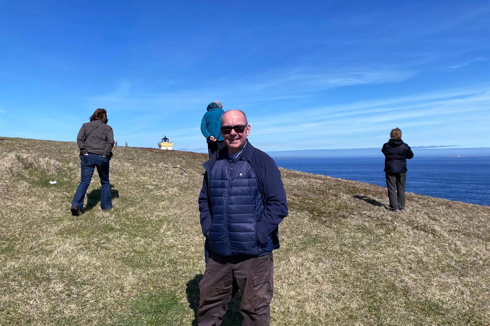 McKinlay Kidd guide Andrew out on tour in Shetland, Scotland